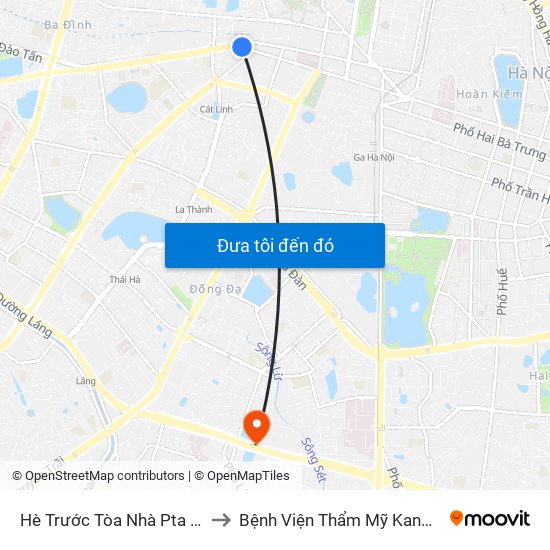 Hè Trước Tòa Nhà Pta - Số 1 Kim Mã to Bệnh Viện Thẩm Mỹ Kangnam Hàn Quốc map