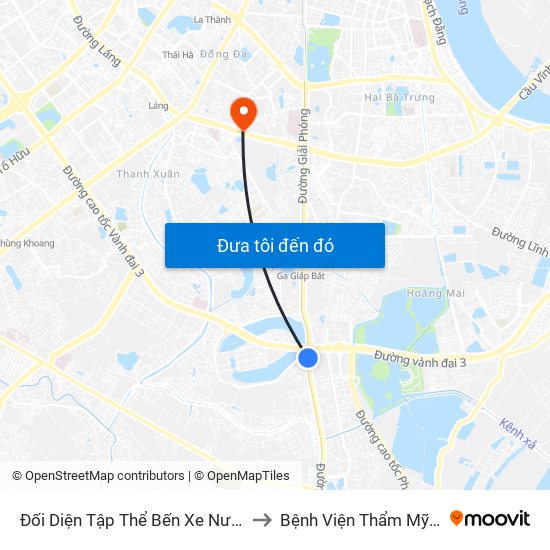 Đối Diện Tập Thể Bến Xe Nước Ngầm Hà Nội - Ngọc Hồi to Bệnh Viện Thẩm Mỹ Kangnam Hàn Quốc map