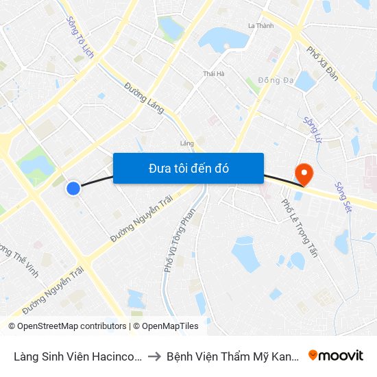 Làng Sinh Viên Hacinco - Nguyễn Tuân to Bệnh Viện Thẩm Mỹ Kangnam Hàn Quốc map