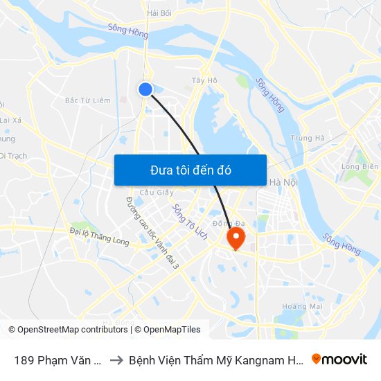 189 Phạm Văn Đồng to Bệnh Viện Thẩm Mỹ Kangnam Hàn Quốc map