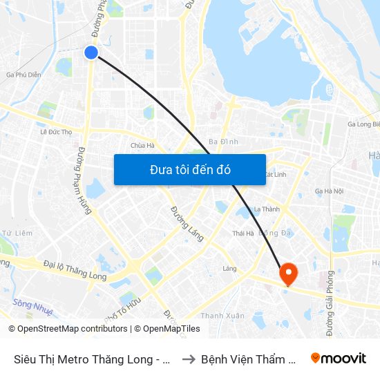 Siêu Thị Metro Thăng Long - Đối Diện Ngõ 599 Phạm Văn Đồng to Bệnh Viện Thẩm Mỹ Kangnam Hàn Quốc map