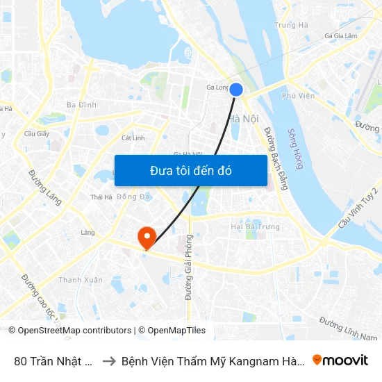80 Trần Nhật Duật to Bệnh Viện Thẩm Mỹ Kangnam Hàn Quốc map