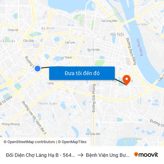 Đối Diện Chợ Láng Hạ B - 564 Đường Láng to Bệnh Viện Ung Bướu Hà Nội map