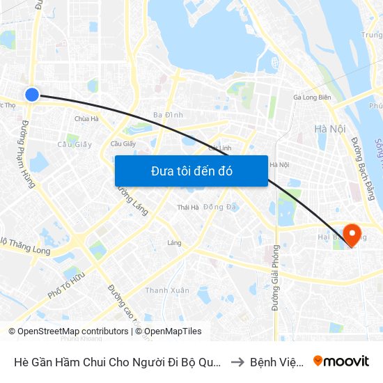 2b Phạm Văn Đồng to Bệnh Viện Ung Bướu Hà Nội map