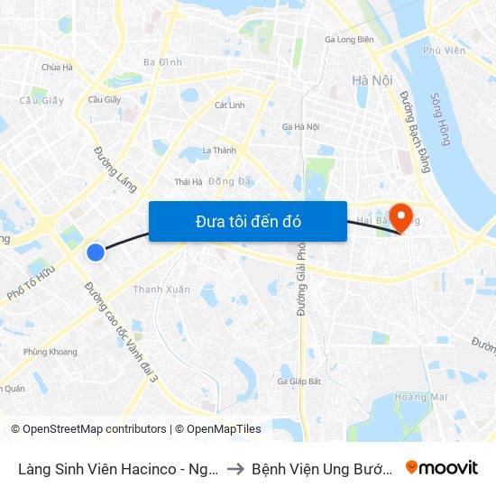 Làng Sinh Viên Hacinco - Nguyễn Tuân to Bệnh Viện Ung Bướu Hà Nội map
