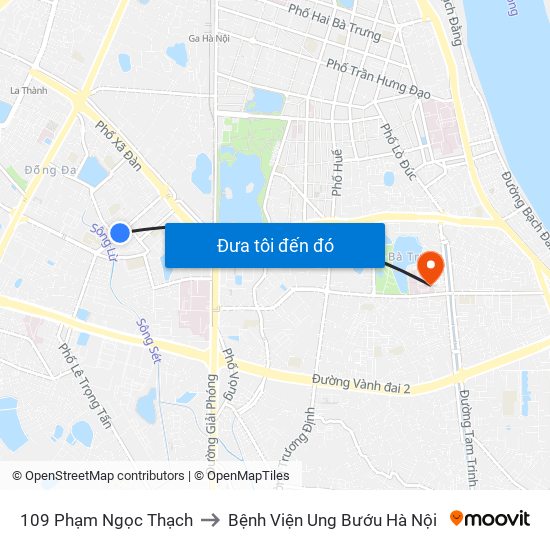 109 Phạm Ngọc Thạch to Bệnh Viện Ung Bướu Hà Nội map