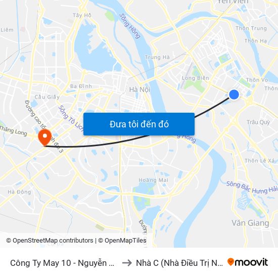 Công Ty May 10 - Nguyễn Văn Linh to Nhà C (Nhà Điều Trị Nội Trú) map