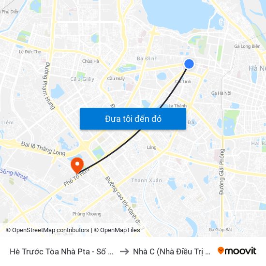 Hè Trước Tòa Nhà Pta - Số 1 Kim Mã to Nhà C (Nhà Điều Trị Nội Trú) map