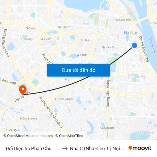 Đối Diện 6c Phan Chu Trinh to Nhà C (Nhà Điều Trị Nội Trú) map