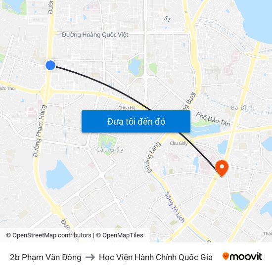 2b Phạm Văn Đồng to Học Viện Hành Chính Quốc Gia map