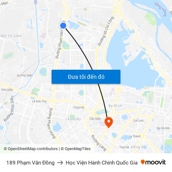189 Phạm Văn Đồng to Học Viện Hành Chính Quốc Gia map