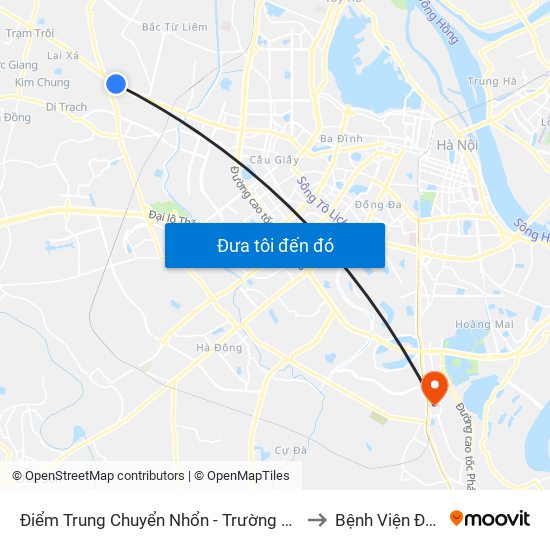 Điểm Trung Chuyển Nhổn - Trường Đại Học Công Nghiệp Hà Nội - Đường 32 to Bệnh Viện Đa Khoa Thanh Trì map