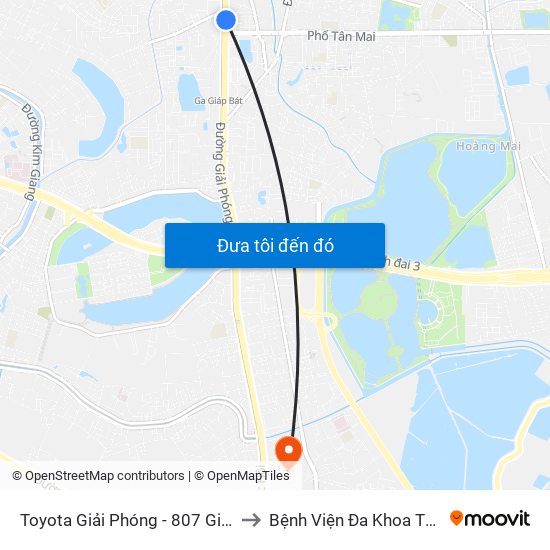 Toyota Giải Phóng - 807 Giải Phóng to Bệnh Viện Đa Khoa Thanh Trì map