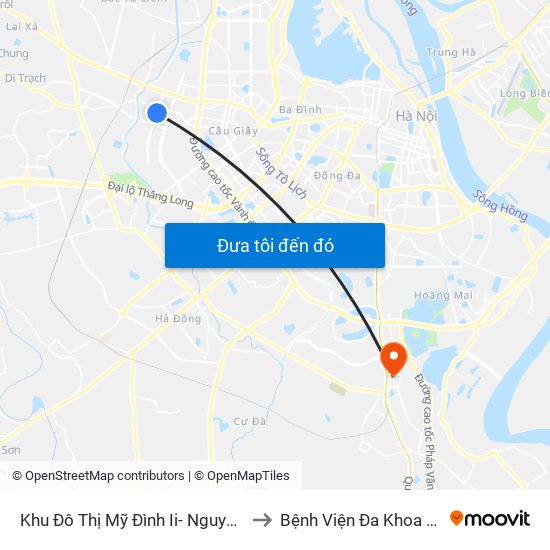 Khu Đô Thị Mỹ Đình Ii- Nguyễn Cơ Thạch to Bệnh Viện Đa Khoa Thanh Trì map