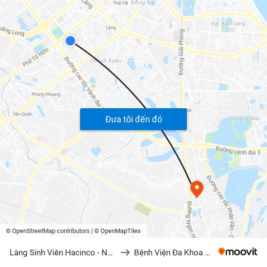 Làng Sinh Viên Hacinco - Nguyễn Tuân to Bệnh Viện Đa Khoa Thanh Trì map
