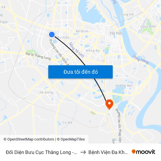 Đối Diện Bưu Cục Thăng Long - Đường Phạm Hùng to Bệnh Viện Đa Khoa Thanh Trì map