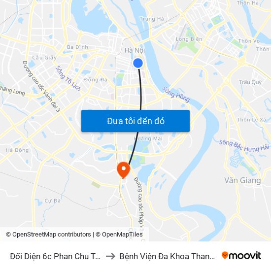 Đối Diện 6c Phan Chu Trinh to Bệnh Viện Đa Khoa Thanh Trì map