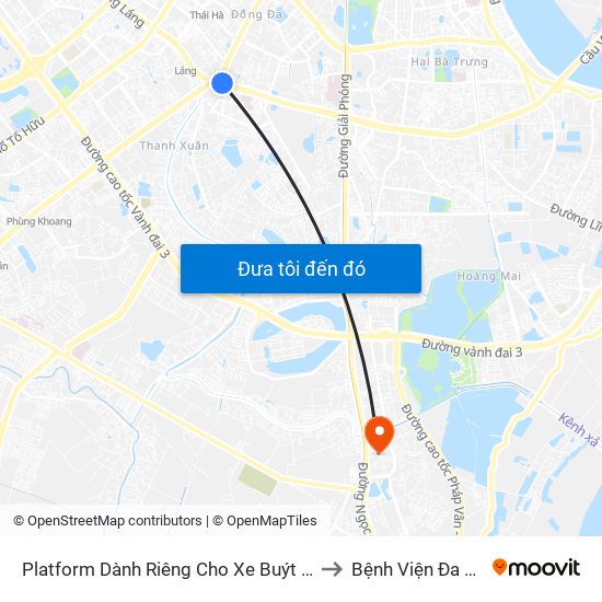 Platform Dành Riêng Cho Xe Buýt Trước Nhà 604 Trường Chinh to Bệnh Viện Đa Khoa Thanh Trì map