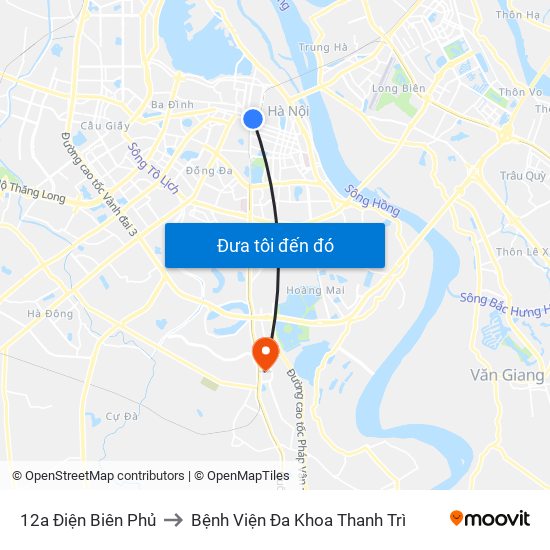 12a Điện Biên Phủ to Bệnh Viện Đa Khoa Thanh Trì map