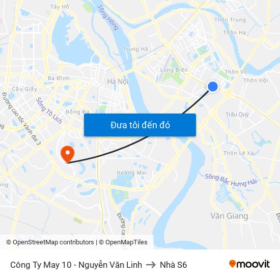 Công Ty May 10 - Nguyễn Văn Linh to Nhà S6 map