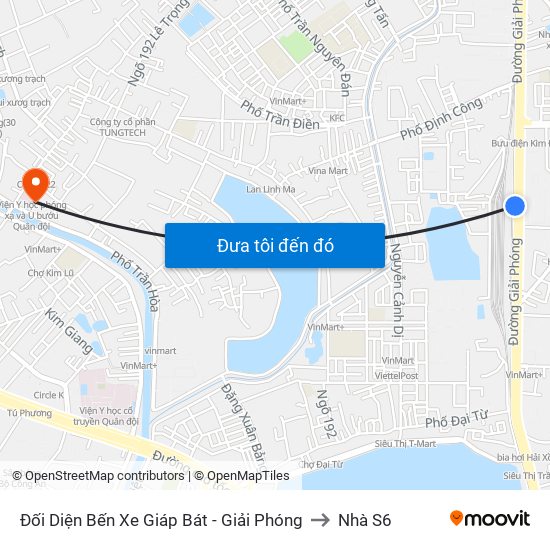 Đối Diện Bến Xe Giáp Bát - Giải Phóng to Nhà S6 map