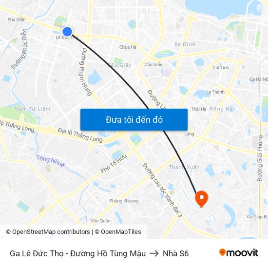 Ga Lê Đức Thọ - Đường Hồ Tùng Mậu to Nhà S6 map