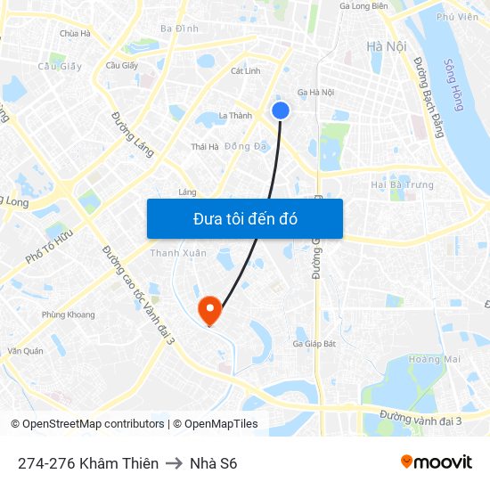 274-276 Khâm Thiên to Nhà S6 map