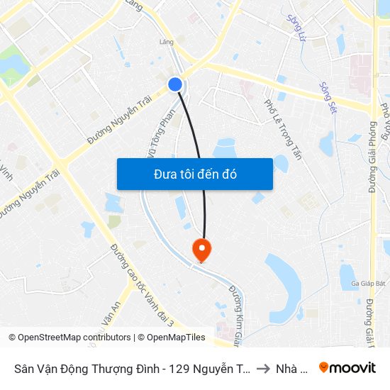 Sân Vận Động Thượng Đình - 129 Nguyễn Trãi to Nhà S6 map