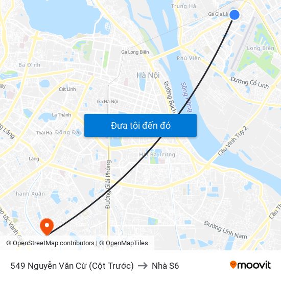 549 Nguyễn Văn Cừ (Cột Trước) to Nhà S6 map
