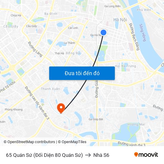 65 Quán Sứ (Đối Diện 80 Quán Sứ) to Nhà S6 map