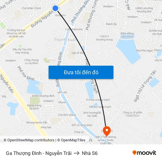 Ga Thượng Đình - Nguyễn Trãi to Nhà S6 map