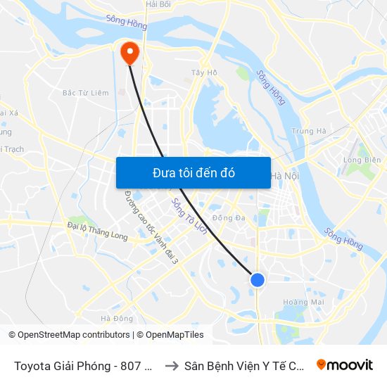 Toyota Giải Phóng - 807 Giải Phóng to Sân Bệnh Viện Y Tế Công Cộng map