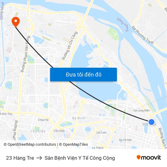 23 Hàng Tre to Sân Bệnh Viện Y Tế Công Cộng map