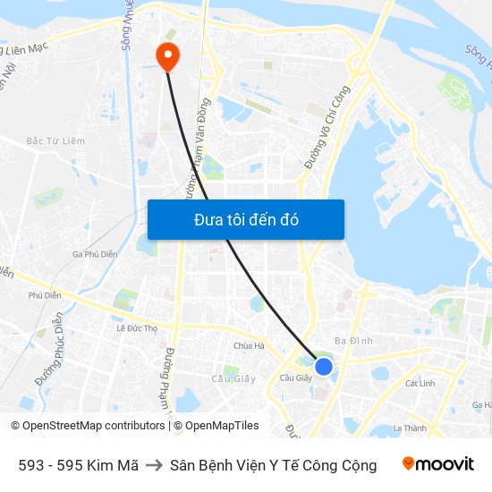 593 - 595 Kim Mã to Sân Bệnh Viện Y Tế Công Cộng map