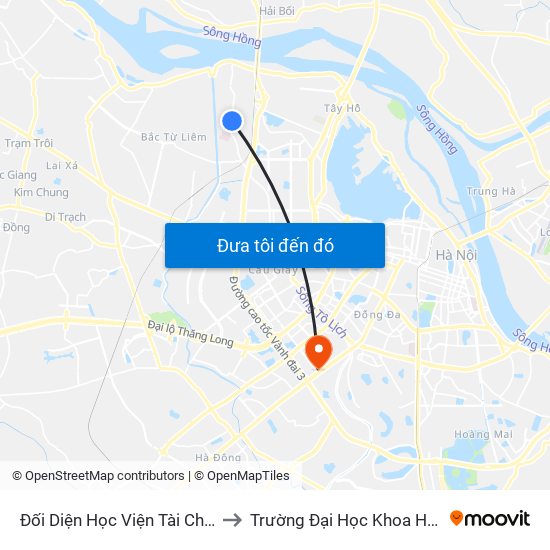 Đối Diện Học Viện Tài Chính - Đường Đức Thắng to Trường Đại Học Khoa Học Xã Hội Và Nhân Văn map