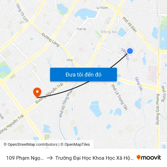 109 Phạm Ngọc Thạch to Trường Đại Học Khoa Học Xã Hội Và Nhân Văn map