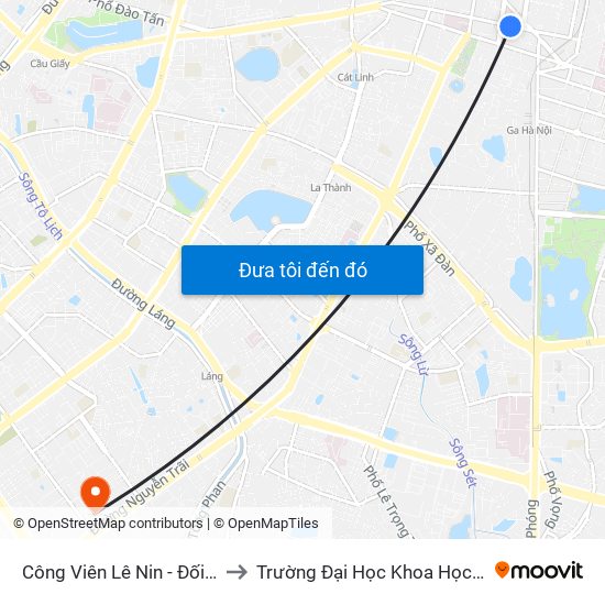 Công Viên Lê Nin - Đối Diện 35 Trần Phú to Trường Đại Học Khoa Học Xã Hội Và Nhân Văn map