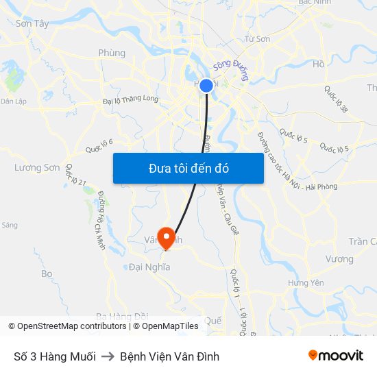 Số 3 Hàng Muối to Bệnh Viện Vân Đình map