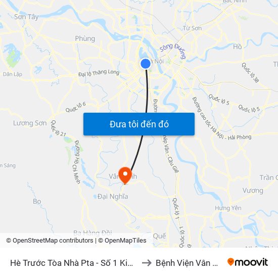 Hè Trước Tòa Nhà Pta - Số 1 Kim Mã to Bệnh Viện Vân Đình map