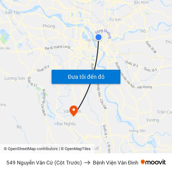 549 Nguyễn Văn Cừ (Cột Trước) to Bệnh Viện Vân Đình map