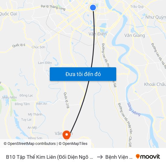 B10 Tập Thể Kim Liên (Đối Diện Ngõ 46b Phạm Ngọc Thạch) to Bệnh Viện Vân Đình map