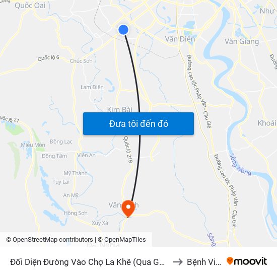 Đối Diện Đường Vào Chợ La Khê (Qua Ga Metro La Khê) - 405 Quang Trung (Hà Đông) to Bệnh Viện Vân Đình map