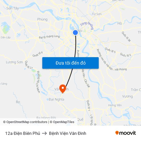 12a Điện Biên Phủ to Bệnh Viện Vân Đình map