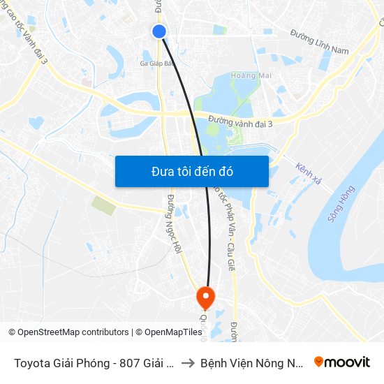 Toyota Giải Phóng - 807 Giải Phóng to Bệnh Viện Nông Nghiệp map