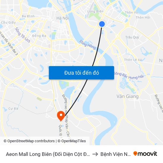 Aeon Mall Long Biên (Đối Diện Cột Điện T4a/2a-B Đường Cổ Linh) to Bệnh Viện Nông Nghiệp map