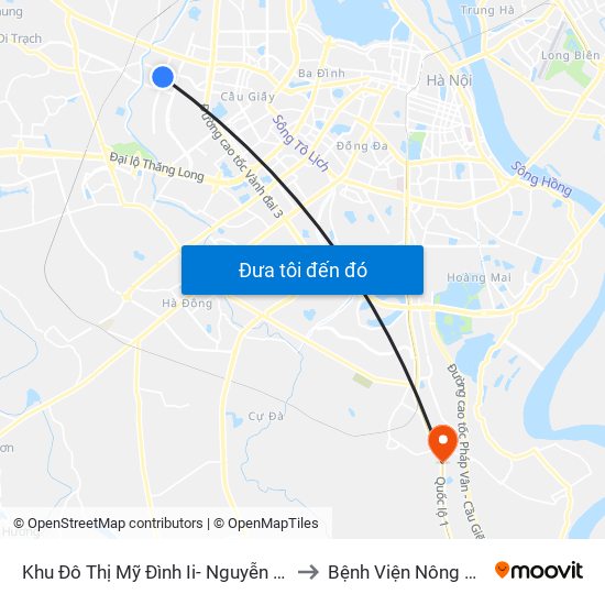 Khu Đô Thị Mỹ Đình Ii- Nguyễn Cơ Thạch to Bệnh Viện Nông Nghiệp map