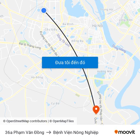 36a Phạm Văn Đồng to Bệnh Viện Nông Nghiệp map