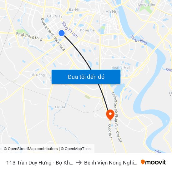 113 Trần Duy Hưng - Bộ Khcn to Bệnh Viện Nông Nghiệp map