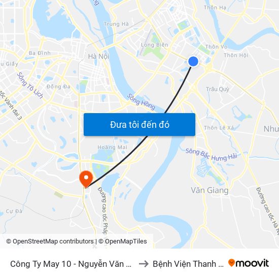 Công Ty May 10 - Nguyễn Văn Linh to Bệnh Viện Thanh Trì map
