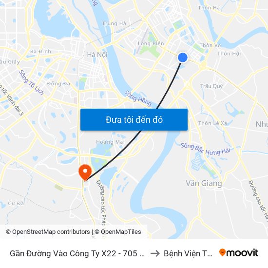 Gần Đường Vào Công Ty X22 - 705 Nguyễn Văn Linh to Bệnh Viện Thanh Trì map
